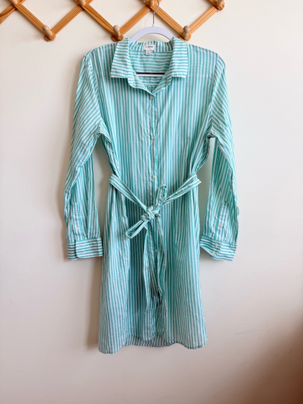 J.Crew Stripe Shirt Tie Dress